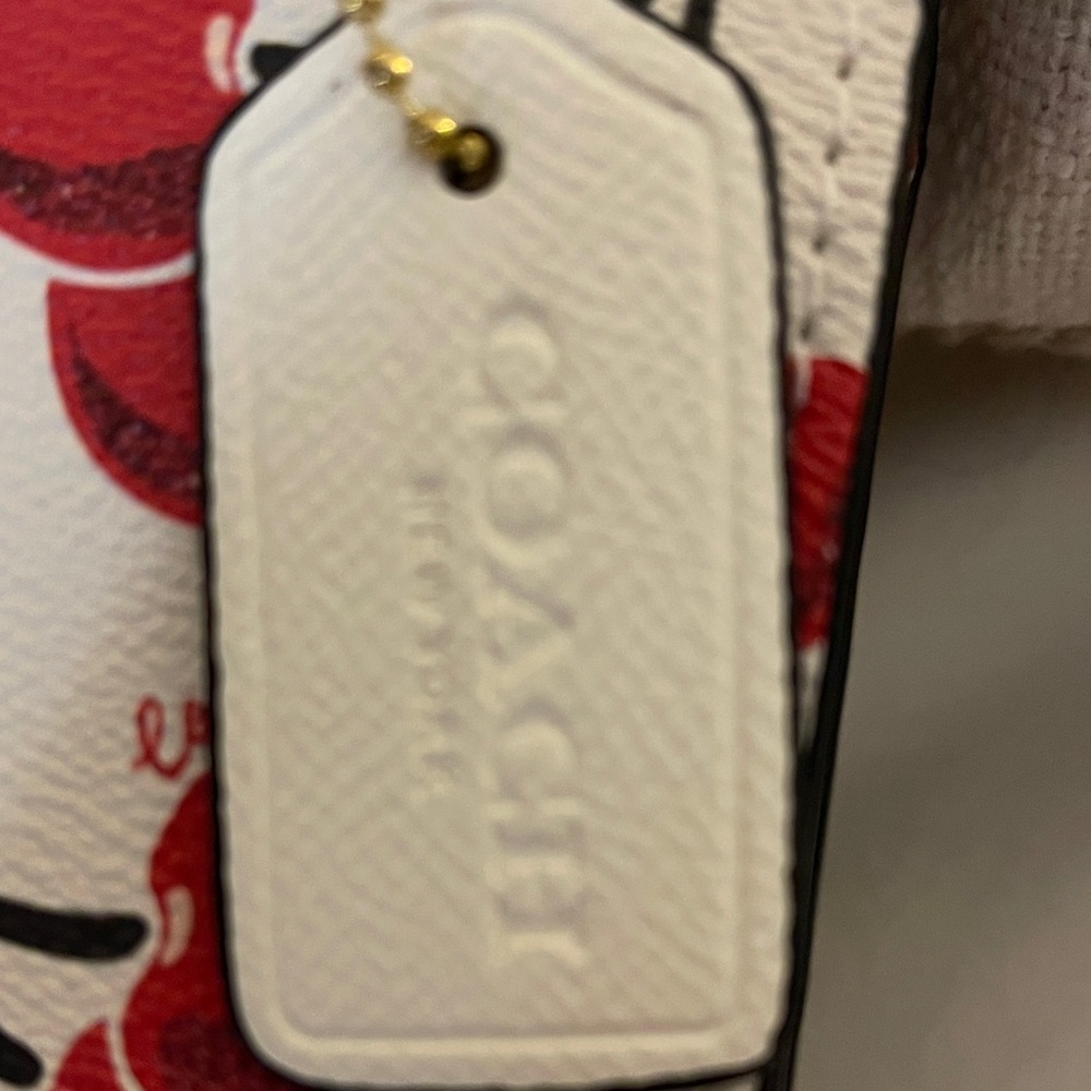 Coach Rare Red Cherry Shoulder Bag with Gold Chain and Coach Card Cherries Coach - Picture 3 of 11